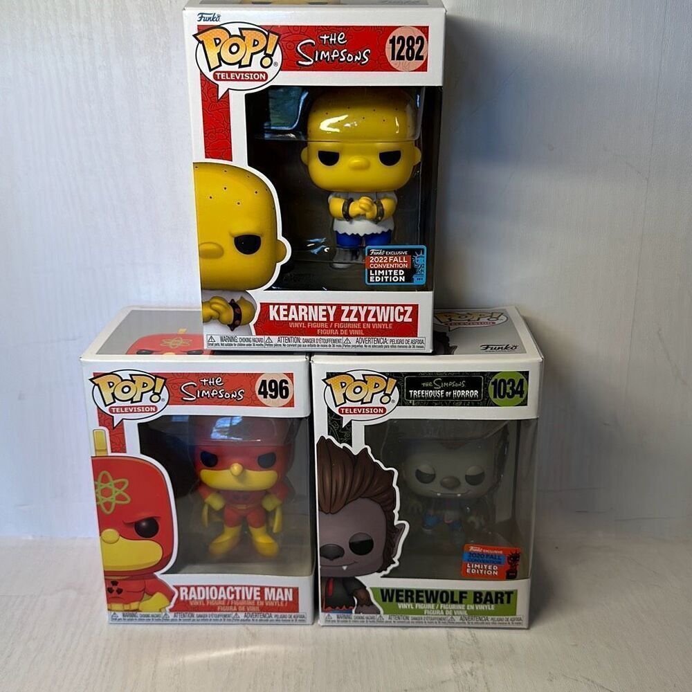 Funko POP! Werewolf Bart #1034 Radioactive Man #496‎ Kearney Zzxzwicz #1282